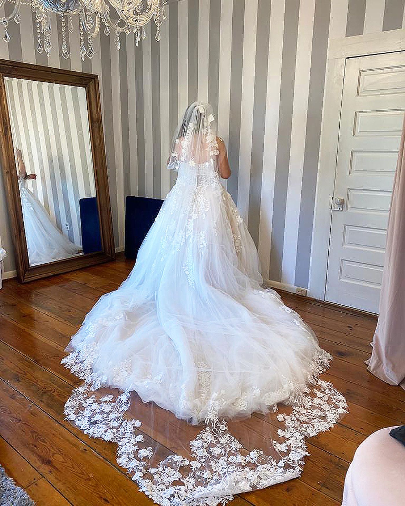 Occasion gown taken in through the waist and hips for a clean line, Sandy Springs, Georgia